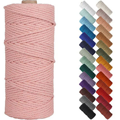 Picture of NOANTA Meat Pink Macrame Cord 3mm x 109yards, Colored Macrame Rope, Cotton Rope Macrame Yarn, Colorful Cotton Craft Cord for Wall Hanging, Plant Hangers, Crafts, Knitting
