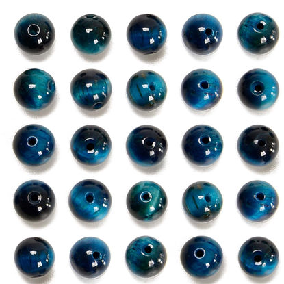 Picture of NCB 200pcs 4mm Aquamarine Tiger's Loose Beads for Jewelry Making, Natural Semi Precious Beads Round Smooth Gemstones Spacer Beads Charms for Necklaces Bracelets (Aquamarine Tiger's Eye, 4mm 200Beads)