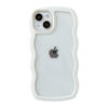 Picture of Caseative Cute Curly Wave Frame Shape Shockproof Soft Compatible with iPhone Case (White,iPhone 12 Pro)