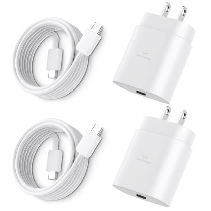 Picture of Type C Charger Fast Charging, 25W USB C Wall Charger Super Fast Charging Block with 3FT Android Phone Charger Cable for Samsung Galaxy S23 Ultra/S23/S23+/S22/S22 Ultra/S21/S21 Ultra/S20 Ultra, 2Pack