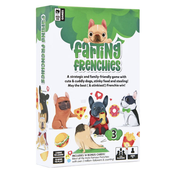 Picture of Farting Frenchies - Popular Fast-Paced & Strategic Card Game - for Kids Teens Adults Family - Parties Trips Camping Game Night - Simple Setup - 20 Min Playtime - 2-4 Players - Ages7+ | by BossDogs