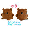 Picture of TeeTurtle | Plushmates | Otter | Brown | Happy + Angry | The Reversible Plush That Hold Hands!