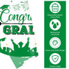 Picture of DUAIAI Graduation Tablecloths, 3 Pack Large Size Plastic 54"x108" Congrats Grad Graduation Party Tablecover Decorations for Class of 2023- Green