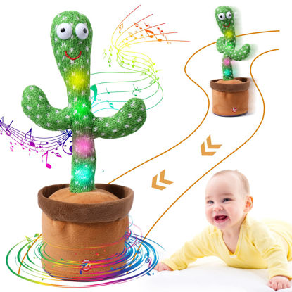 Emoin Dancing Cactus Baby Toys 6 to 12 Months, Talking Cactus Toys Repeats  What You Say Baby Boy Toys, Dancing Cactus Mimicking Toy with LED English