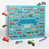 Picture of Cars, Trucks, Planes & Trains Activity Book by Cupkin: Innovative Side by Side Sticker Books - Spiral Binding Allows The Car Sticker Book to Lay Flat - Over 500 Stickers and 12 Scenes for Kids 4-8