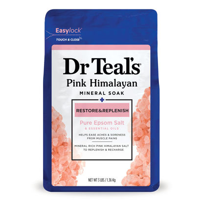 Picture of Dr Teal's Pink Himalayan Mineral Soak, Restore & Replenish with Pure Epsom Salt, 3 lbs (Packaging May Vary)