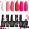 Picture of Beetles Gel Nail Polish Set - 6 Colors Pink Rose Red Spring Summer Nail Gel Kit Sweetheart Candies Collection Pink Glitter Gifts for Women Girlfriend Soak Off Nail Lamp Manicure Kit