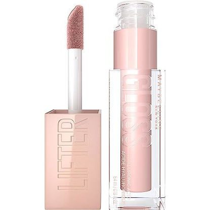 Picture of MAYBELLINE New York Lifter Gloss, Hydrating Lip Gloss with Hyaluronic Acid, High Shine for Plumper Looking Lips, Ice, Pink Neutral, 0.18 Ounce