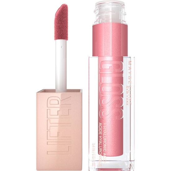 Picture of Maybelline New York Lifter Gloss, Hydrating Lip Gloss with Hyaluronic Acid, High Shine for Plumper Looking Lips, Brass, Pink Neutral, 0.18 Ounce