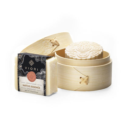 Picture of VIORI Native Essence Unscented Shampoo Bar, Conditioner Bar, and Bamboo Holder Set (Includes Bamboo) - Handcrafted with Longsheng Rice Water & Natural Ingredients - Sulfate-free, 100% Vegan