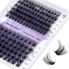 Picture of Individual Lashes Lash Clusters C D Curl DIY Lash Extension Wide Stem Lash Clusters 12-16mm Mixed Length Thin Band Cluster Lashes Reusable Eyelash Extension Soft and Wispy Lash Extension Comfortable Lash Extension Clusters（Hybrid/Volume-0.07D, 12-16mm Mixed）