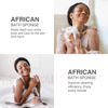 Picture of 3 Pieces African Bath Sponge African Net Long Net Bath Sponge Exfoliating Shower Body Scrubber Back Scrubber Skin Smoother,Great for Daily Use (Rose Red, Blue, Green)