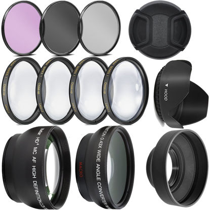 Picture of Ultra Deluxe Lens Kit for Canon Rebel T3, T5, T5i, T6, T6i, T7i, EOS 80D, EOS 77D Cameras with Canon EF-S 18-55mm is II STM Lens - Includes: 7pc 58mm Filter Set + 58mm Wide Angle and Telephoto Lens