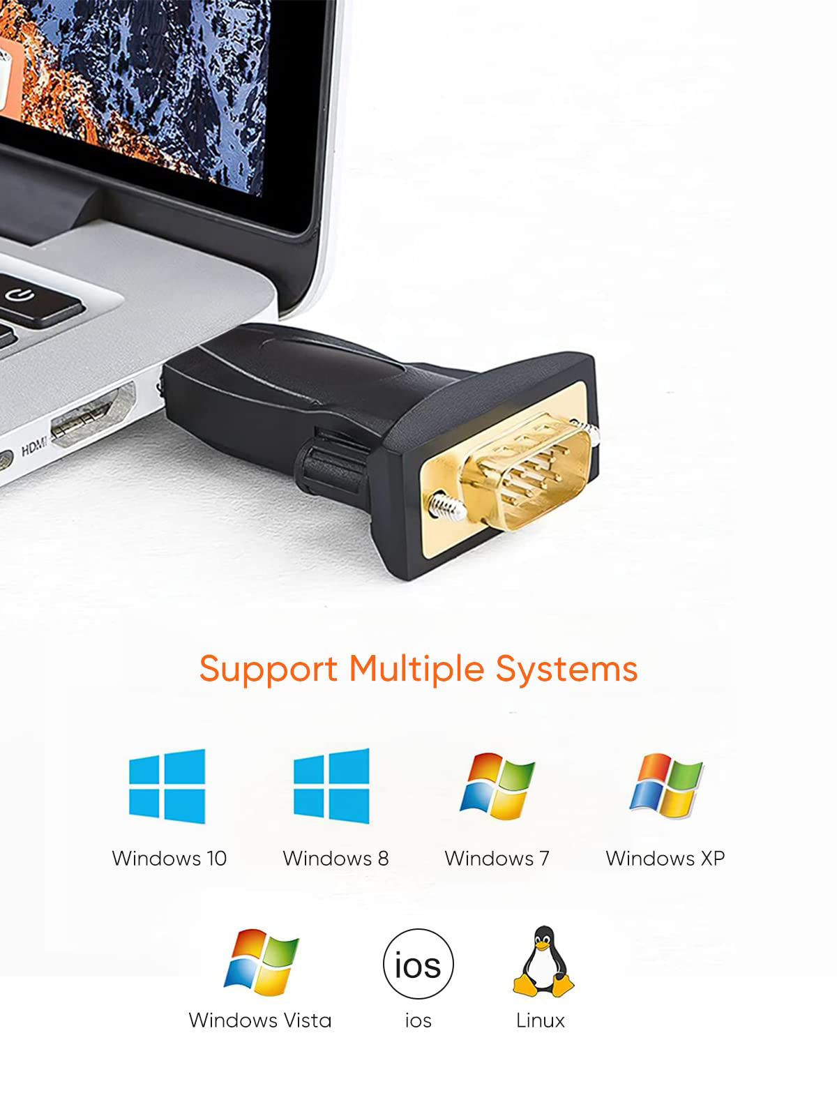 Getuscart Cablecreation Usb To Rs232 Adapter With Ftdi Chipset Usb To Rs232 Male Db9 Serial