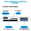 Picture of Lightning to SD Card Reader for iPhone,USB Camera Adapter 4 in 1 USB Female OTG Adapter Compatible SD/TF Card, Memory Card Reader Portable USB 3.0 Adapter,Sd Card Adapter with Fast Charging Port