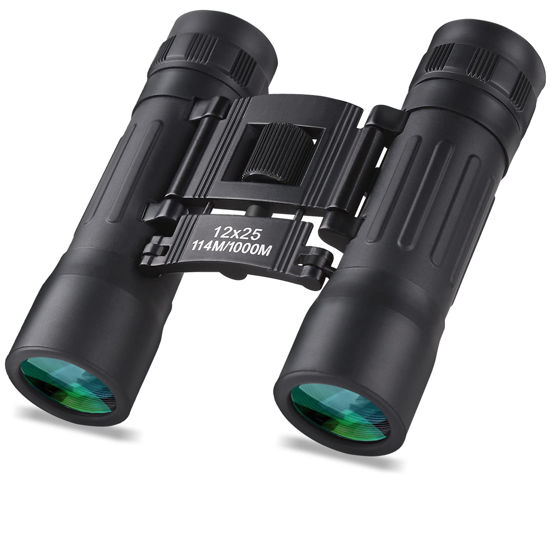 Picture of Anourney 12x25 Compact Binoculars, High Powered Easy Focus Binoculars, Portable Large Eyepiece Binocular for Adults Kids Bird Watching,Opera Concert, Travel, Hiking, Outdoor Scenery, Football Game