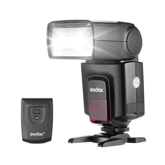 Picture of GODOX TT520ⅡUniversal On-Camera Flash Electronic Speedlite + AT-16 2.4G Wireless Trigger Transmitter Guide Number 33 S1 S2 Modes Replacement for Canon Nikon Pentax