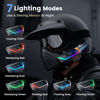 Picture of GEARELEC Motorcycle Bluetooth Headset with Screen【Shining RGB Lights】 80Mph Clear Helmet Intercom 2000M 6 Riders Helmet Bluetooth Headset Triple Noise-Reduction/ V5.2BT/ Stereo Sound/FM/ IP67