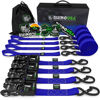 Picture of RHINO USA Ratchet Straps Tie Down Kit, 5,208 Break Strength - Includes (4) Heavy Duty Rachet Tiedowns with Padded Handles & Coated Chromoly S Hooks + (4) Soft Loop Tie-Downs