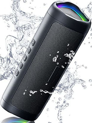 Picture of Bluetooth Speaker, IPX5 Waterproof Speaker with HD Sound, Up to 24H Playtime, TWS Pairing, BT5.3, Portable Wireless Speakers for Home/Party/Outdoor/Beach, Electronic Gadgets, Birthday Gift (Black)