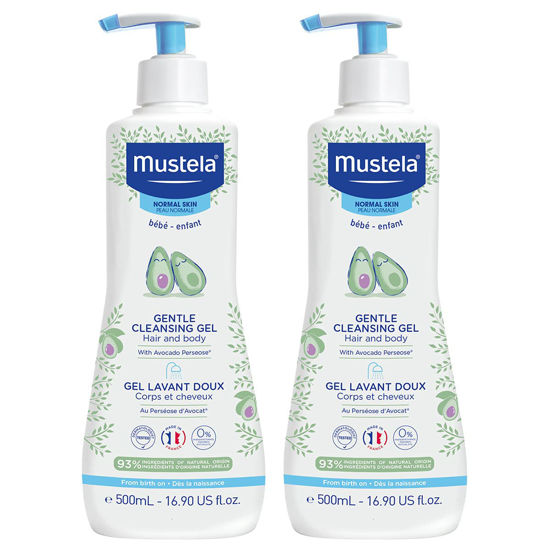 Picture of Mustela Baby Gentle Cleansing Gel - Baby Hair & Body Wash - with Natural Avocado fortified with Vitamin B5 - Biodegradable Formula & Tear-Free ââ‚¬â€œ 16.90 Fl Oz (Pack of 2)