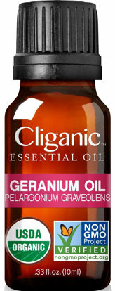 Picture of Cliganic Organic Geranium Essential Oil, 100% Pure Natural for Aromatherapy | Non-GMO Verified