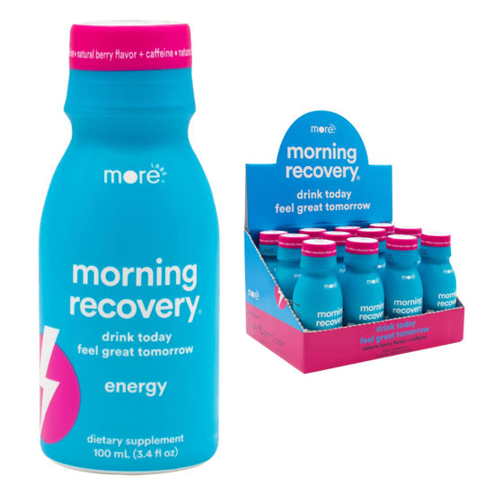 Picture of Morning Recovery, Electrolyte with Energy, Milk Thistle Drink Proprietary Formulation to Hydrate While Drinking for Morning Recovery, Highly Soluble Liquid DHM, Berry, Pack of 12