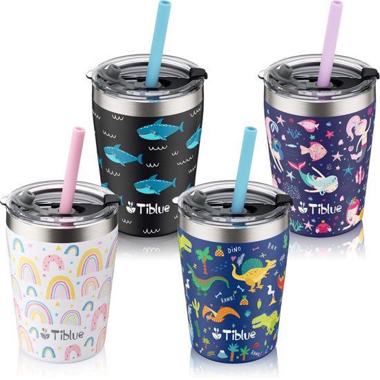 Lowest Price: 4 Pack 8 oz Toddler Smoothie Cups Spill Proof Insulated  Kids Stainless Steel Cups Tumbler