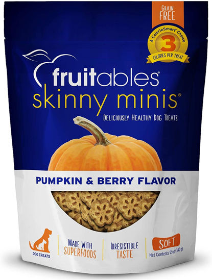 Picture of Fruitables Skinny Mini Dog Treats - Healthy Soft Dog Treats - Training Treats - Pumpkin & Berry Flavor - 5 Ounces