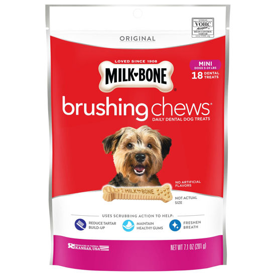 Picture of Milk-Bone Original Brushing Chews, 18 Mini Daily Dental Dog Treats (Pack of 5)