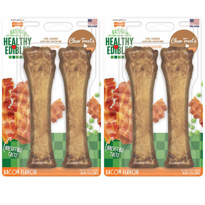 Picture of Nylabone Healthy Edibles Long-Lasting Dog Treats - Natural Dog Treats for Large Dog - Dog Products - Bacon Flavor, X-Large/Souper (4 Count)