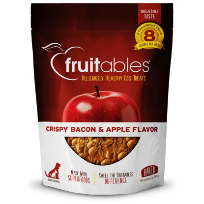 Picture of Fruitables Baked Dog Treats - Pumpkin Treats for Dogs - Healthy Low Calorie Treats - Free of Wheat, Corn and Soy - Cripsy Bacon and Apple - 12 Ounces