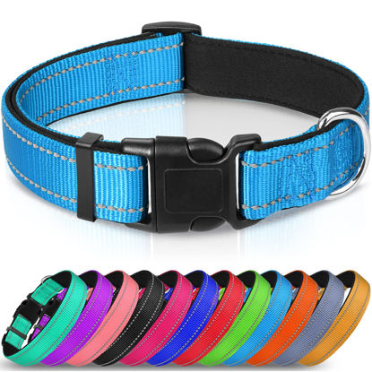 Picture of Joytale Reflective Dog Collar,Soft Neoprene Padded Breathable Nylon Pet Collar Adjustable for Extra Large DogsSkyblue,XL