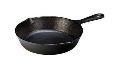 Picture of Lodge 8 Inch Cast Iron Pre-Seasoned Skillet - Signature Teardrop Handle - Use in the Oven, on the Stove, on the Grill, or Over a Campfire, Black