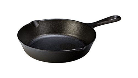 Picture of Lodge 8 Inch Cast Iron Pre-Seasoned Skillet - Signature Teardrop Handle - Use in the Oven, on the Stove, on the Grill, or Over a Campfire, Black