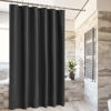 Picture of Barossa Design Black Shower Curtain Liner with 6 Magnets - Waterproof Heavy Duty PEVA Shower Liner for Bathroom, 72" x 72" Standard Size, PVC Free, Metal Grommets - Black, 72x72