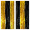 Picture of KatchOn, Xtralarge Black and Gold Streamers - 8x6.4 Feet, Pack of 2 | Black and Gold Party Decorations | Prom Backdrop 2023, Black and Gold Graduation Decorations 2023, Prom Decorations for Party 2023