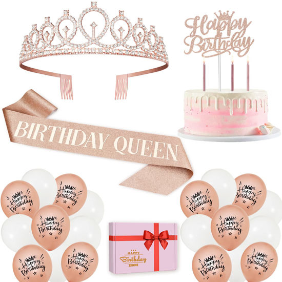 Amazon.com: Hotop 4 Pieces Crown Cake Toppers Tiara Cake Topper for Baby  Shower Birthday Wedding Cake Decoration Rose Gold Crown Cake Topper with  Pearl Crystal for Girls, Metal Princess Cake Tiara :