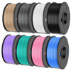 Picture of SUNLU 3D Printer Filament Bundle, SUNLU PLA Plus Filament 1.75mm, Neatly Wound PLA+ Filament 2kg, 8 Colors, 0.25kg Spool, 8 Packs, Black+White+Grey+Burlywood+Bluegrey+Pink+GrassGreen+Purple