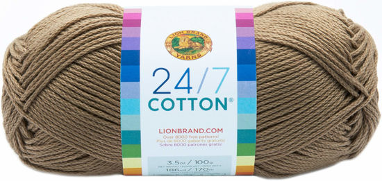 Picture of Lion Brand Yarn 761-122 24-7 Cotton Yarn, Taupe