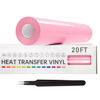 Picture of VinylRus Heat Transfer Vinyl-12” x 20ft Pink Iron on Vinyl Roll for Shirts, HTV Vinyl for Silhouette Cameo, Cricut, Easy to Cut & Weed