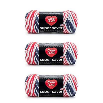 Picture of Red Heart Super Saver Yarn, 3 Pack, Americana 3 Count