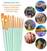 Picture of BOSOBO Paint Brushes Set, 2 Pack 20 Pcs Round Pointed Tip Paintbrushes Nylon Hair Artist Acrylic Paint Brushes for Acrylic Oil Watercolor, Face Nail Art, Miniature Detailing & Rock Painting, Green