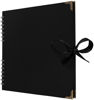 Picture of Bstorify 10 x 10 Inches Scrapbook Album For 4 x 6, 8 x 10 Pictures, 70 Pages Black Thick 250gsm Kraft Paper Corner Protectors, Ribbon Closure - Ideal for Your Scrapbooking, Art & Craft Projects