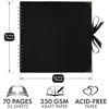 Picture of Bstorify 10 x 10 Inches Scrapbook Album For 4 x 6, 8 x 10 Pictures, 70 Pages Black Thick 250gsm Kraft Paper Corner Protectors, Ribbon Closure - Ideal for Your Scrapbooking, Art & Craft Projects