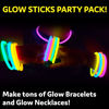 Picture of PartySticks Glow Sticks Party Supplies 200pk - 8 Inch Glow in the Dark Light Up Sticks Party Favors, Glow Party Decorations, Neon Party Glow Necklaces and Glow Bracelets with Connectors