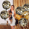 Picture of KatchOn, Black and Gold Marble Balloons - 22 Inch, Pack of 6 | Marble Black and Gold Balloons, Black Agate Balloons | Gold and Black Marble Balloons | Marble Foil Balloons for Birthday, Bachelorette