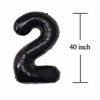 Picture of 20 Number Balloons Black Big Giant Jumbo Big Large 20 Foil Mylar Helium Number Balloons Black 20th Birthday Party Decorations Supplies 20 Anniversary Events for Women Men