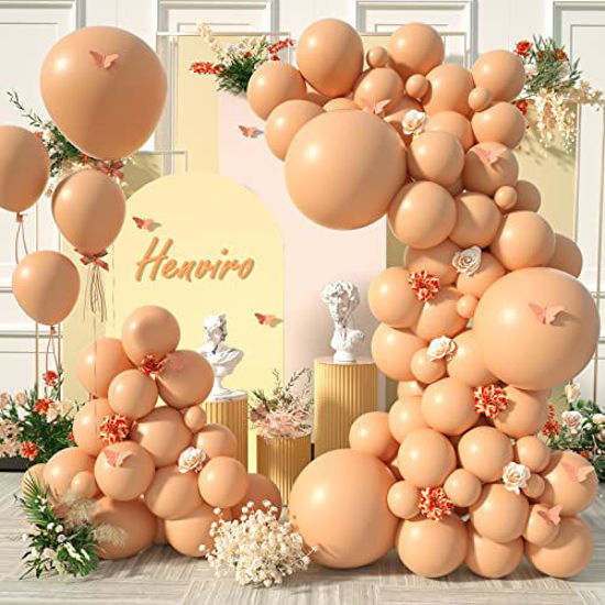 Picture of Henviro Nude Party Balloons - 154 Pcs 5/10/12/18 Inch Nude Balloons Quality Latex Balloons As Birthday Party Balloons/ Graduation Balloons/ Valentines Day Balloons/ Baby Shower/ Wedding