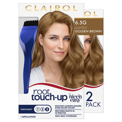 Picture of Clairol Root Touch-Up by Nice'n Easy Permanent Hair Dye, 6.5G Lightest Golden Brown Hair Color, 1 Count(Pack of 2)